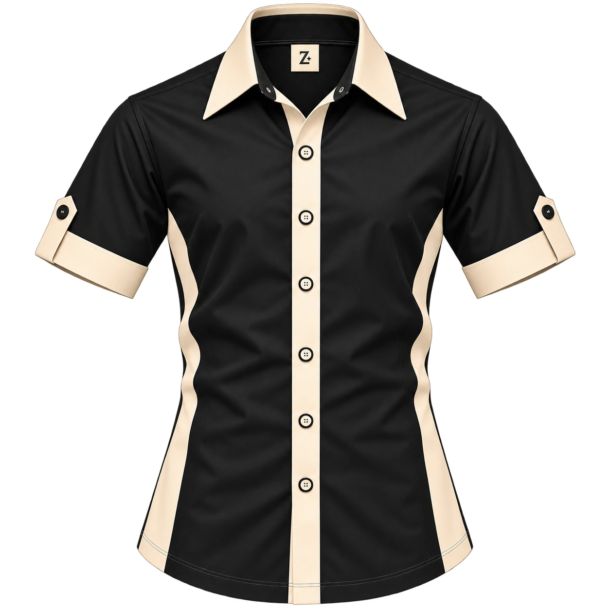 Contrast Button Tunic Dress